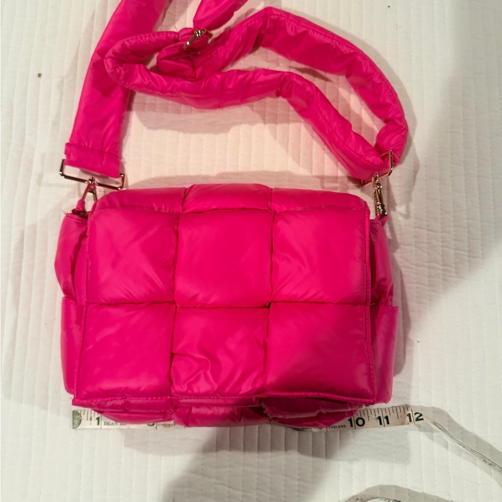 Pink Quilted Crossbody Bag